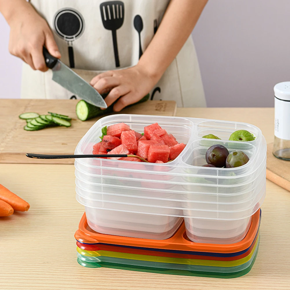 3-Pack Meal Prep Lunch Box Set-Reusable 3-Compartment Containers Healthy  Eating and Balanced Portion-Control - BPA-Free - AliExpress