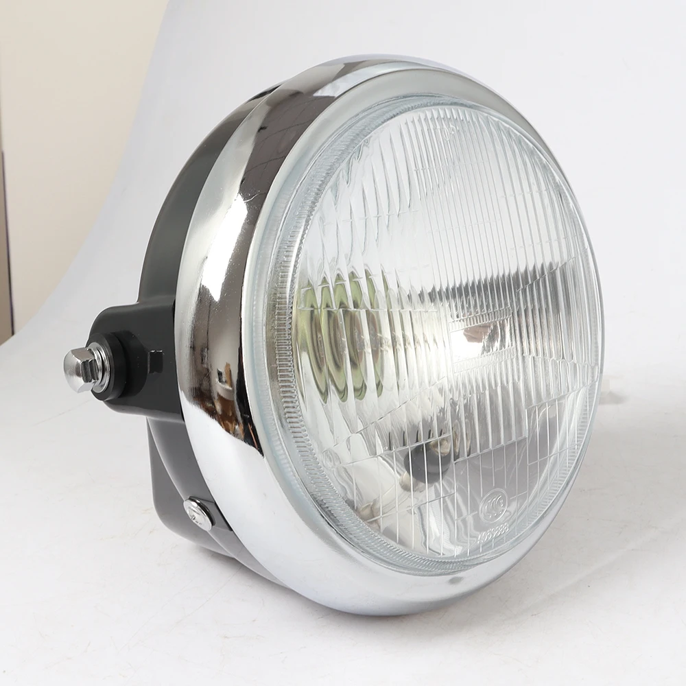 Universal Round Motorcycle Headlight Lamp with High-Low Beam, 12V
