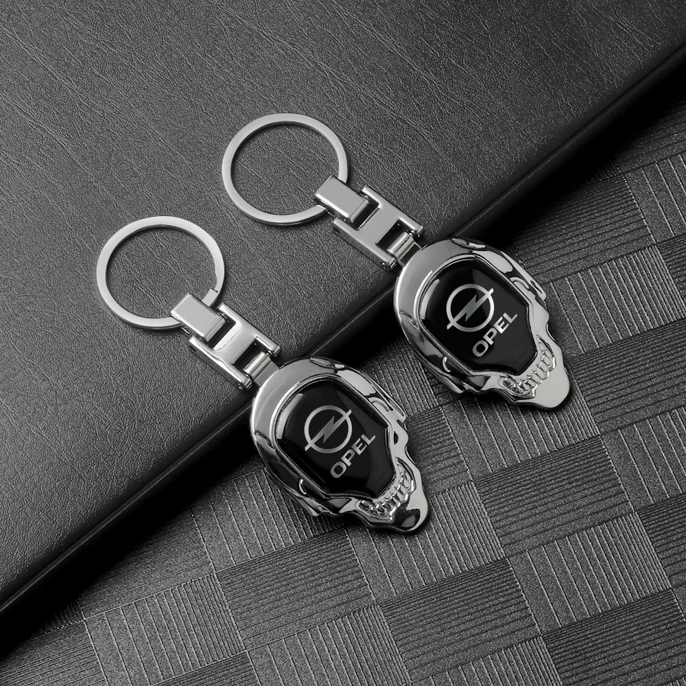Car-Styling Metal Key Ring Cowhide KeyChain For Skoda Octavia Yeti