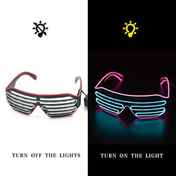 Luminous Neon LED Glow Glasses for Party Costumes and Decoration (Pink and ice blue)
