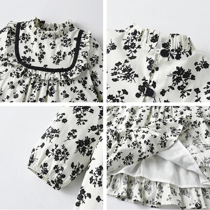 vêtements pour petites motif floral en manches barboteuse col