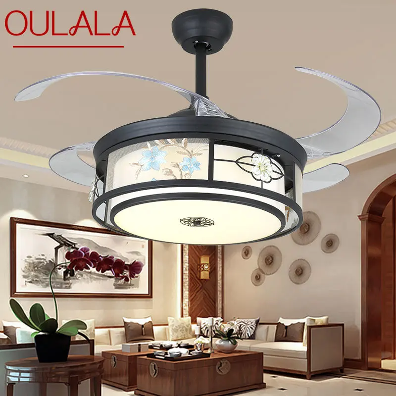 

OULALA Modern Ceiling Fan Lights With Invisible Fan Blade Remote Control Home Decorative For Living Room Bedroom Restaurant