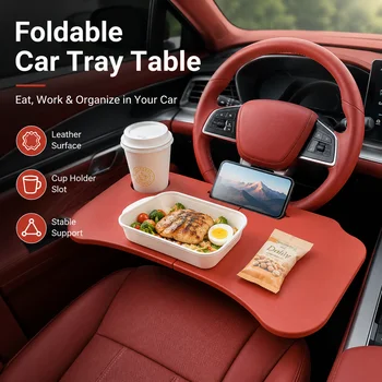 Tavolino Pieghevole per Auto Tesla Model Y, Scrivania per Volante, Vassoio per Laptop e Cibo, Accessorio Interno per Sedile Conducente e Passeggero