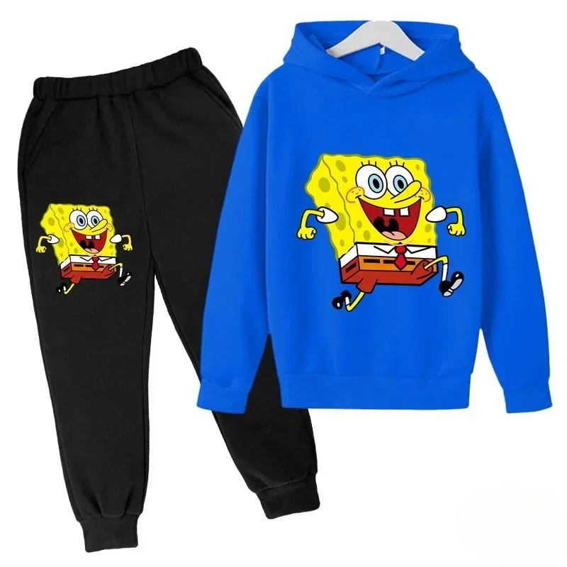 SpongeBob SquarePants Kids Long Sleeve Hoodies Kids Sweatshirt Pant Suit Casual Coat Sportswear Boys Girls Clothes Girls kids clothing set girls clothing set kids sports suit boys clothing set children sports suit kids sweatshirt set