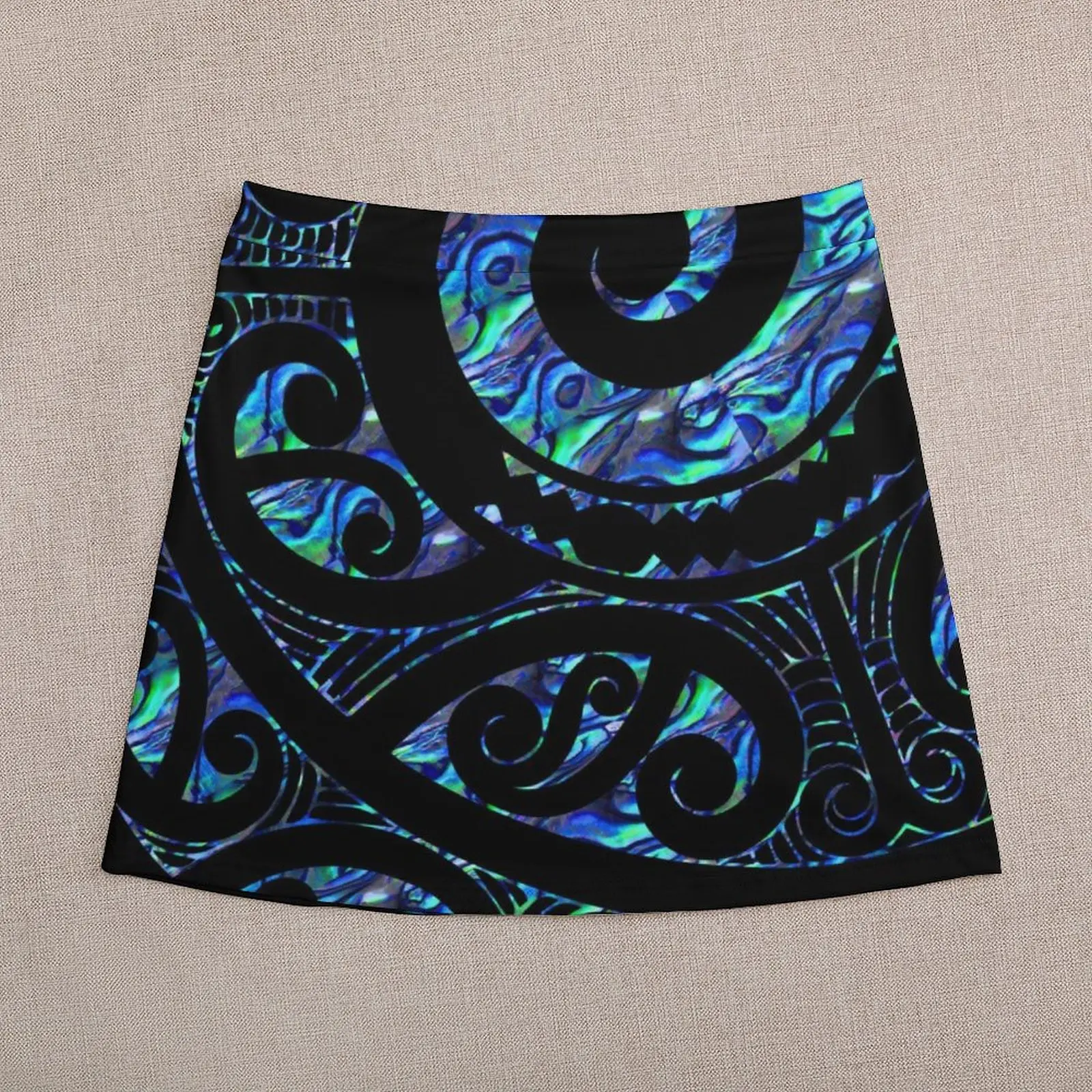 New Zealand Maori Paua Tattoo Koru Design Mini Skirt korean ladies summer fashion 90s aesthetic