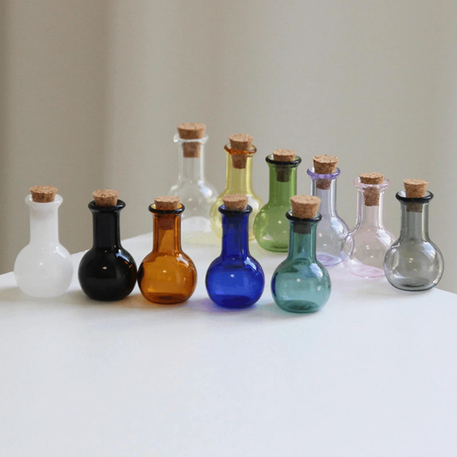 6pcs Mini Glass Bottles With Cork Drifting Bottle Wishing Bottle Cute Empty Mini Wishing Bottles Diy Decoration Crafts Pendants