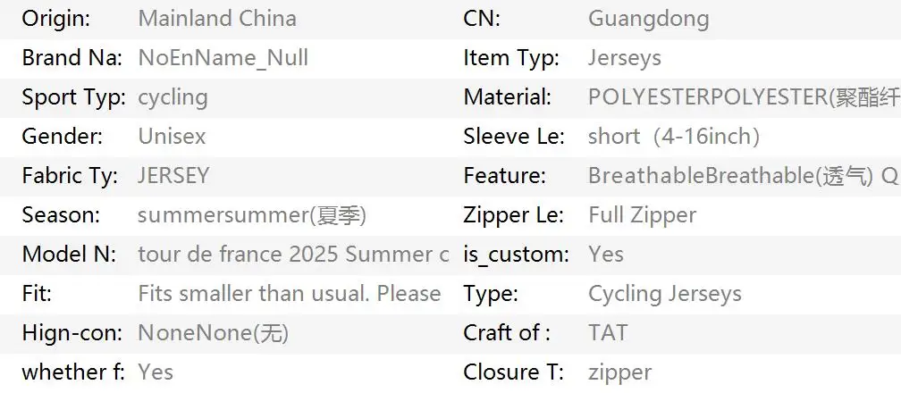 Description Picture 4 of item2025 France Tour Team Polka Dot Cycling Jersey Short Sleeve Summer TDF Clothing Road Bike Shirt Bicycle Top MTB Sports Wear Ropa
