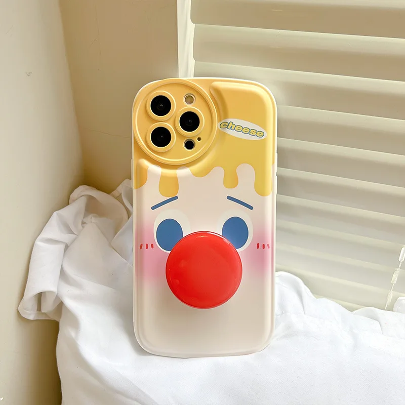 C​artoon ins With Holder Airbag 15 ProMax Phone Case For iPhone 11 Pro 12 Apple 13 Mini 14 Plus 7 8 XR X XS Stander Back Cover