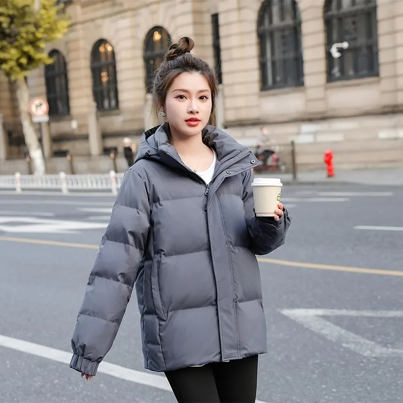 2023 New Women Down Jacket Winter Coat Female Keep Warm Thick Parkas Fashion Hooded Outwear Short Loose Overcoat XS-3XL