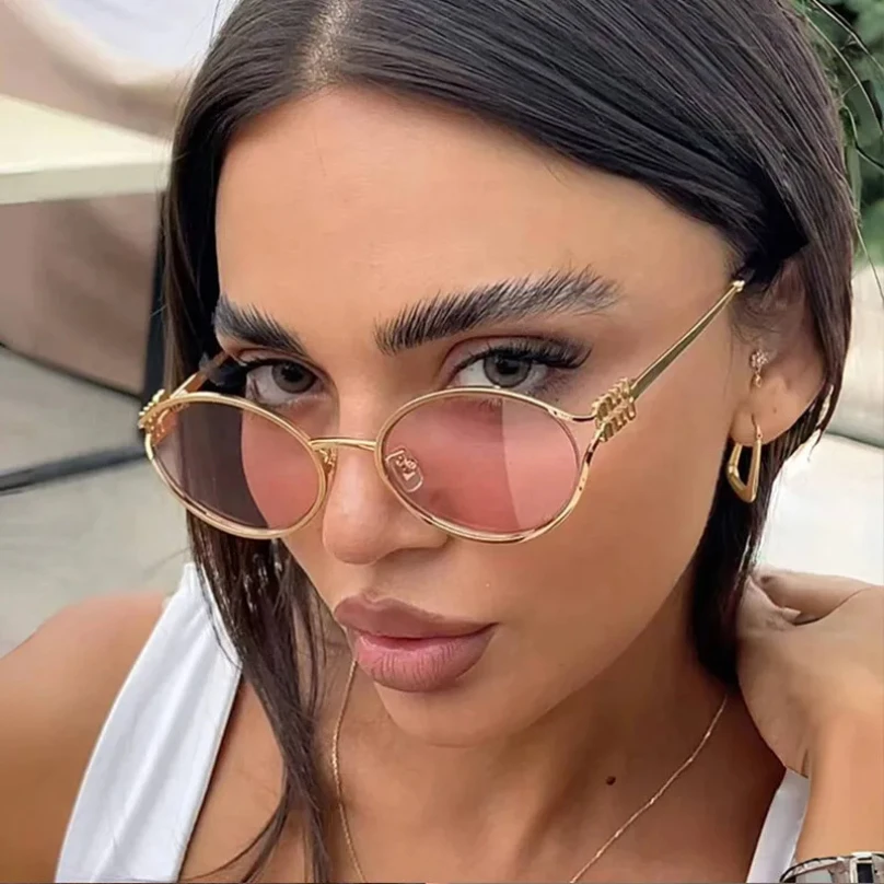 Fashion Small Sunglasses Brand Designer Metal Woman Prescription Optical Frame Eyeglasses UV Protection Man Shades Oculos De Sol - Image 3