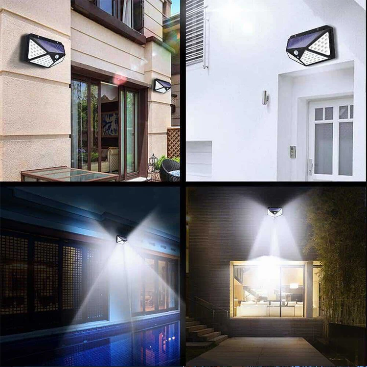 LED Solar Wall Lamp All Sides Luminous Solar Induction Lamp Human Courtyard Wall Lamp Waterproof Stairs Outdoor Light