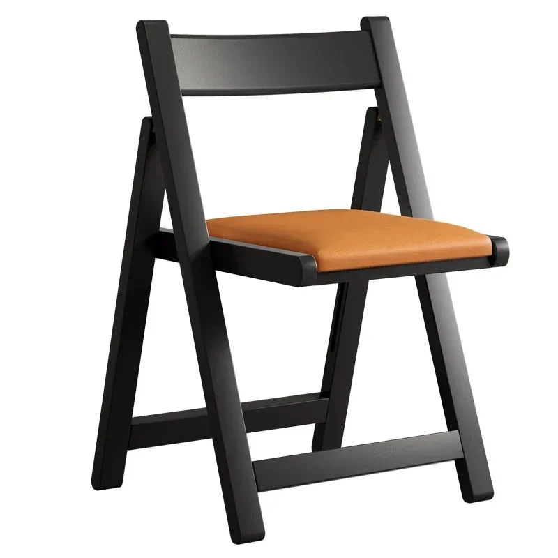 Solid Wood Folding Chair Household Stool Small Apartment Dining Chair Mahjong Office Computer Portable Folding Back