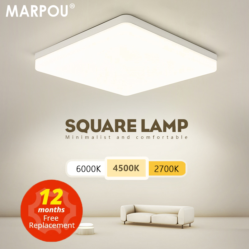 Square Led ceiling lamp for bedroom lighting Neutral white cold white warm white 48W 36W 24W 18W led ceiling light living room