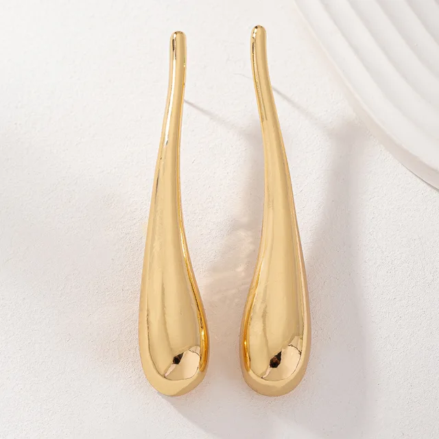 Exaggerate Big Water Droplet Drop Earrings for Women Trendy Simple Metal Statement Long Dangle Earrings Party Retro Jewelry Gift