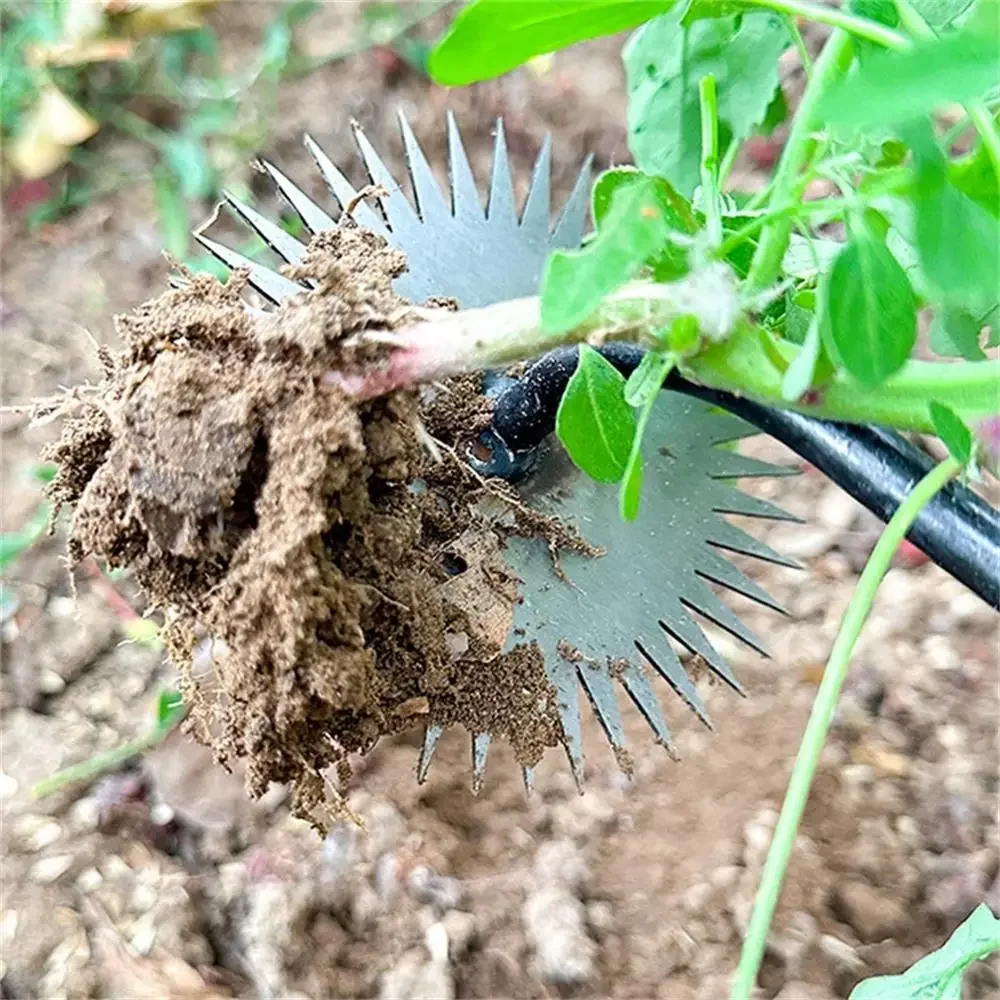 Manual Weed Remover Tool  for Lawn and Garden Sun Flower Shape Teeth Dual Purpose Manganese Steel Forged Hand Weeder 5
