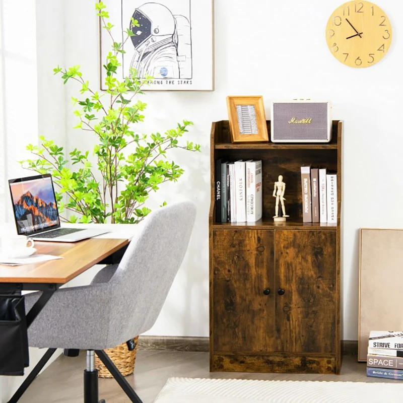 

Storage Cabinet Bookcase with Doors and Display Books Shelf Book Storage Rack Living Room Office Display Cabinet