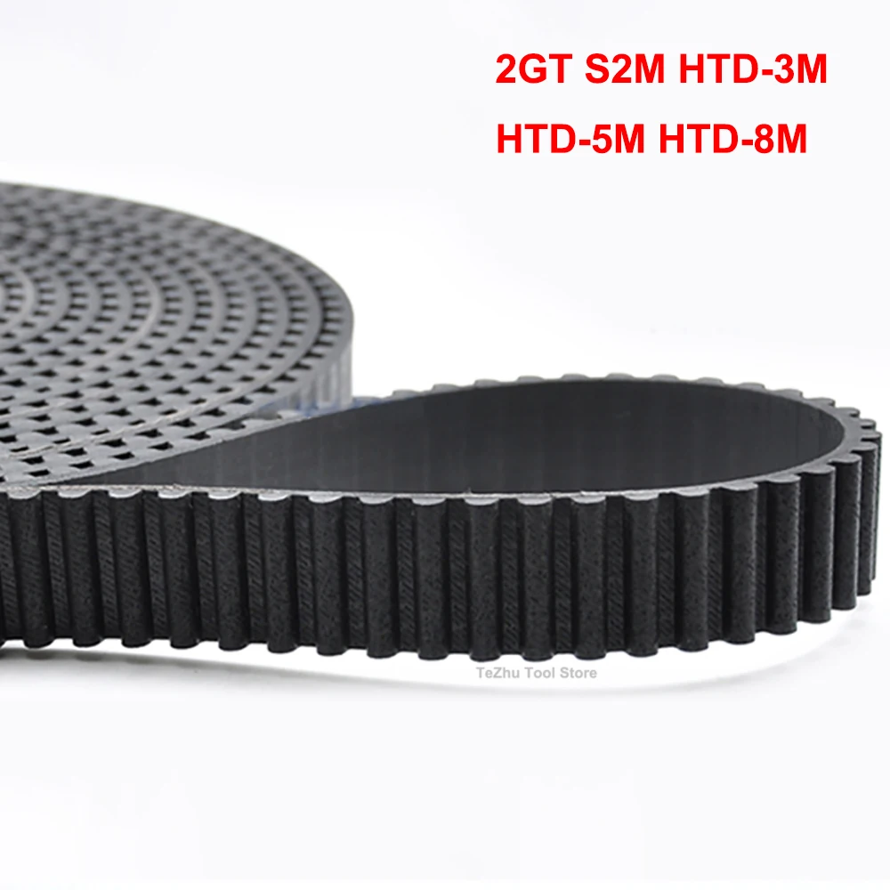 

1Meter Black Rubber Open Timing Belt 2GT HTD-3M HTD-5M HTD-8M MXL XL L Synchronous Belt Width 6/10/15/20/25/30mm