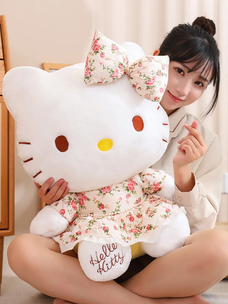 Sanrio Plush Big Size Lovely Flower Hello Kitty Peluche Plush Kawaii Toy Kid Gift