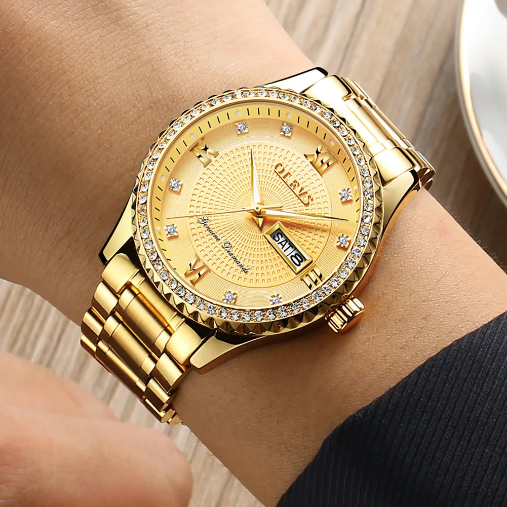 

Men Luxury Gold Watch Fashion Sport Watch Men′s Casual Luminous Multifunction Watch Date Clock Steel Watch 4 Color
