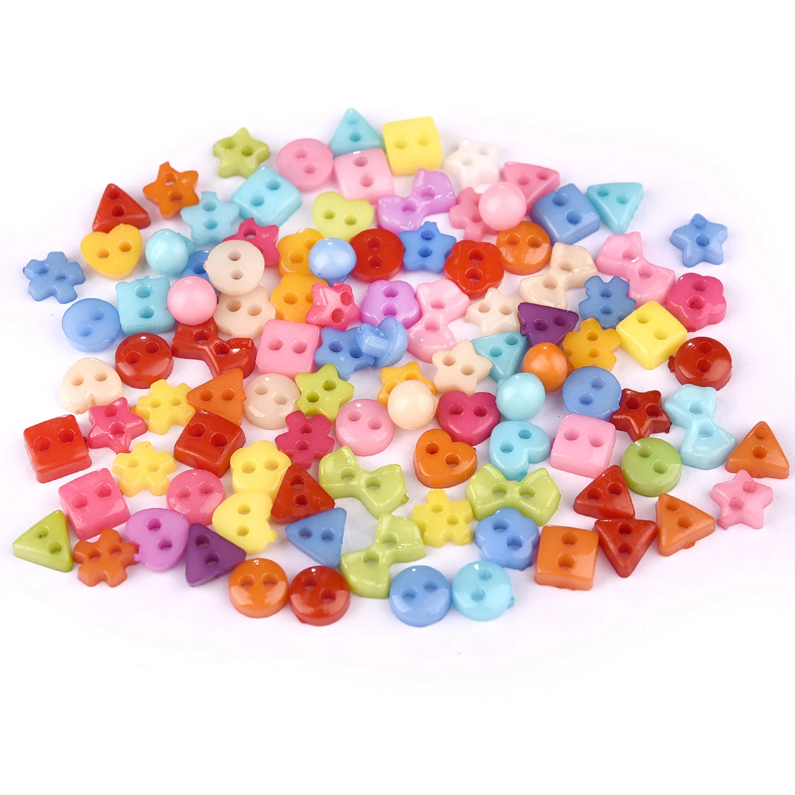 Description Picture 5 of item100pcs Mini Buttons Plastic Doll Clothes Round Buckles Buttons for Handmade Cartoon Garment Sewing DIY Craft Needlework