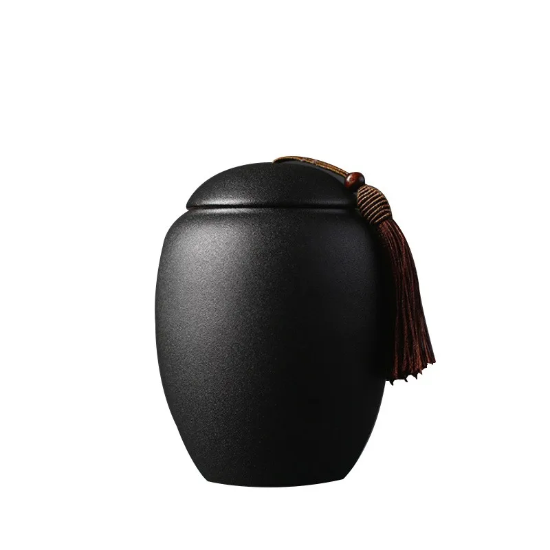 Cremation Urn Ceramic Urns for Pet Black Cremation Human Ashes Small Keepsake Funeral Casket Memoria Urn