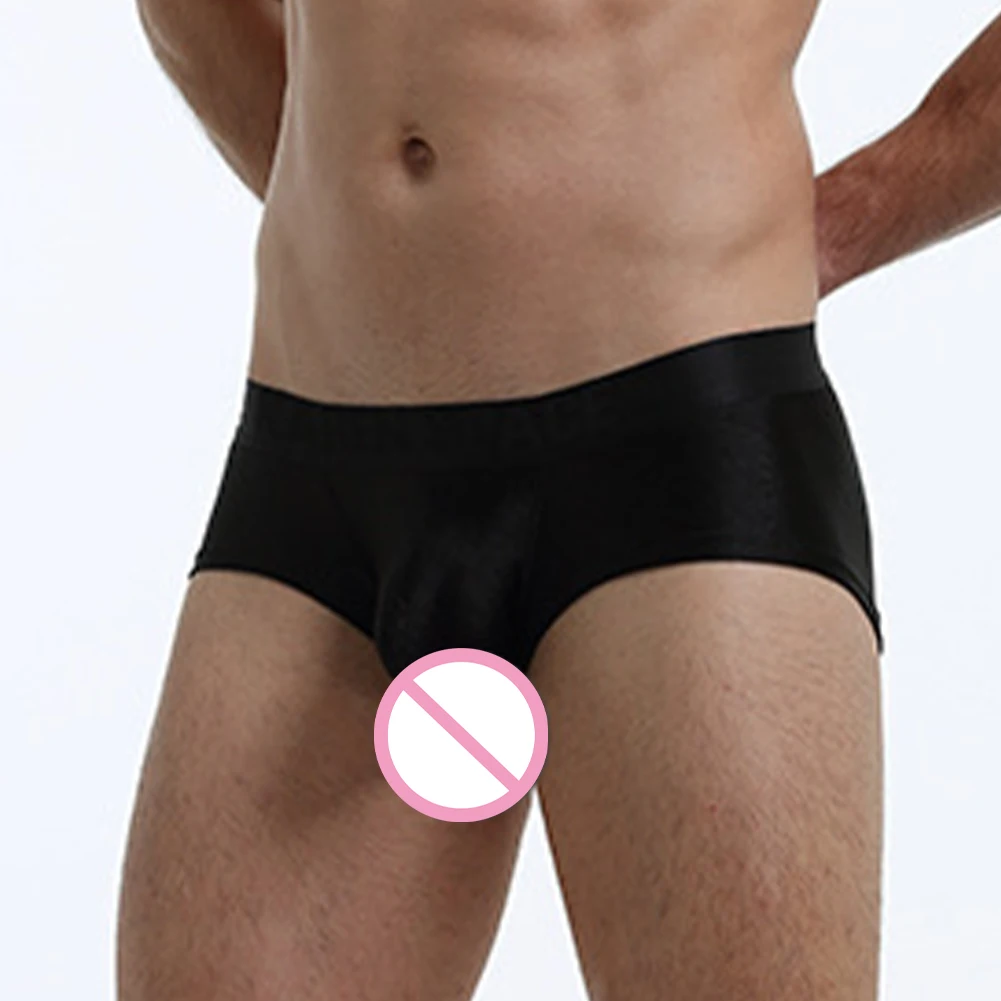 

Men Briefs Underwear U-Pouch Short Boxer Modal Soft Trunks Oil Shiny Shorts Underpants Elastic Breathable Panties Solid Swimwear