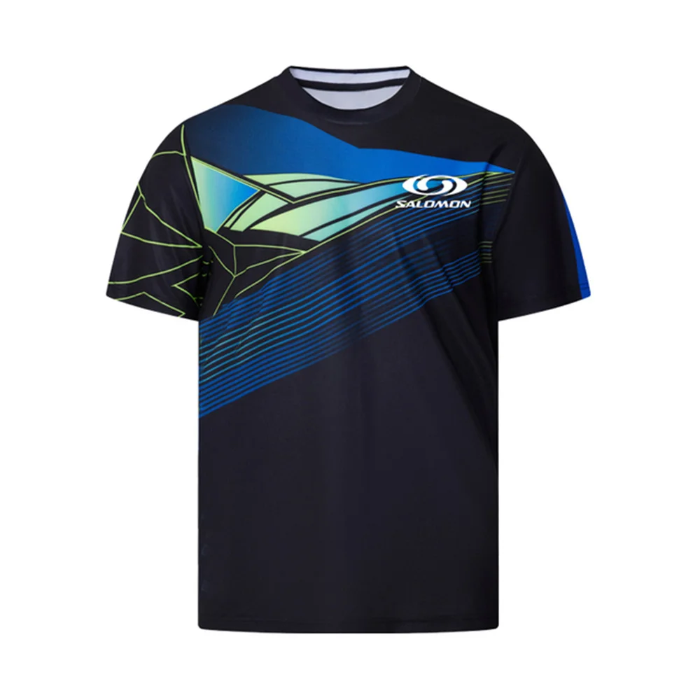 

Salomon brand Men Tennis T-shirt Fashion Casual Badminton Sportswear Summer Quick Dry Short Sleeve Large Size Male Top Clot