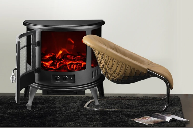 Retro Portable 3d Led Realistic Fire Flame 3 Sided Freestanding Mini Small  Half Round Electric Fireplace For Indoor - Fireplaces - AliExpress