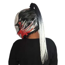 여성용 헬멧 땋은 머리 포니테일, 오토바이 헬멧 장식, 포니테일 오토바이 땋은 머리, 빨판 달린 포니테일