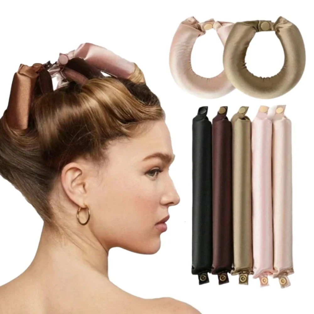 Heatless Curling Rod Headband Satin Hair Curler No Heat Hair Rollers Lazy Curls Soft Curlers Sleeping Flexi Rods Styling Tools hair styling tool hair curling tools