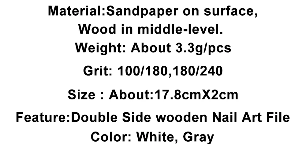 Description Picture 4 of item10Pcs New Designs Washable Nail Files 240 Manicure Nails Tools all for manicure White and Gray Oval Professional Material Nail