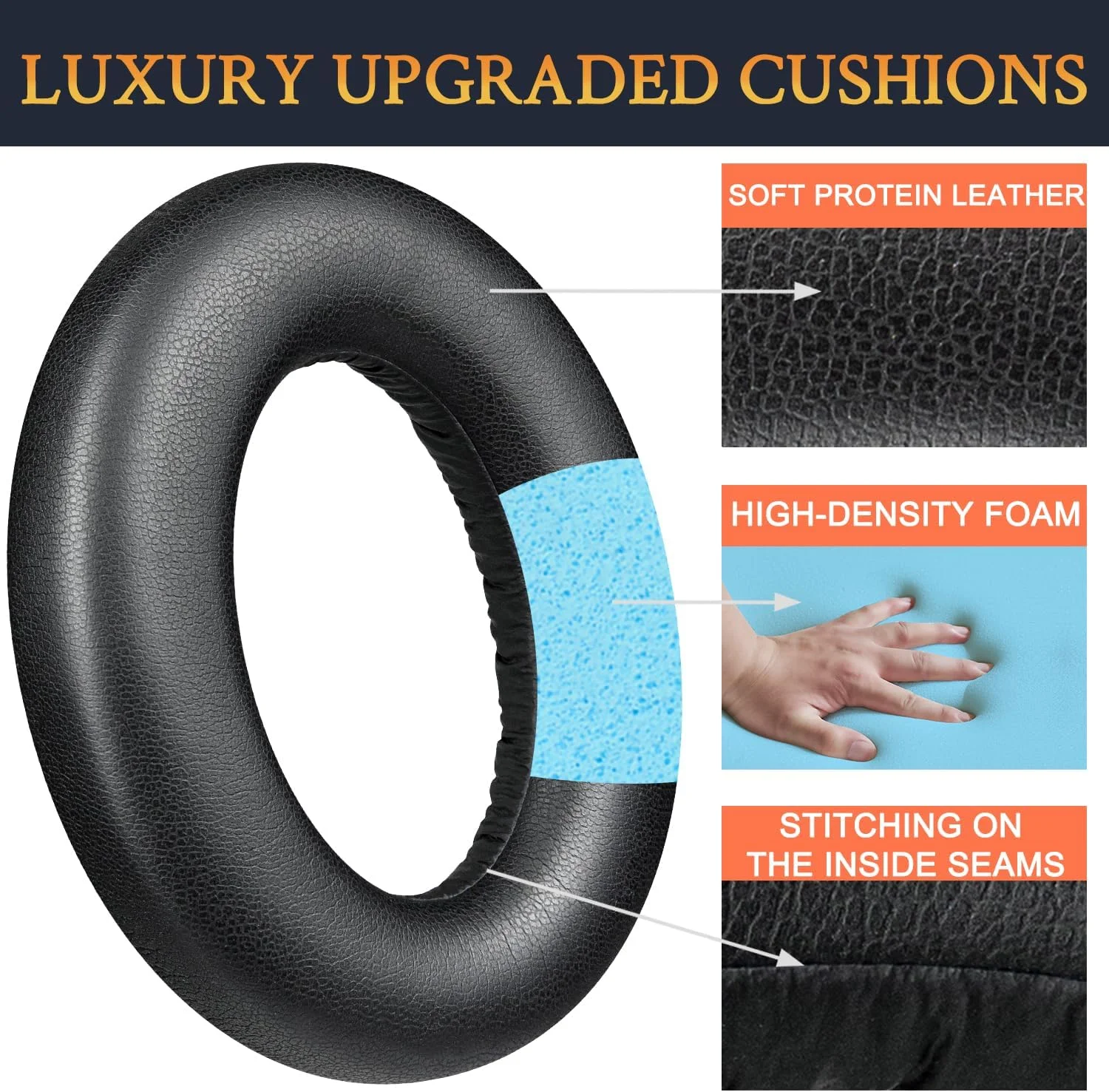KUTOU Protein Leather Earpads Replacement for Sennheiser Momentum 4 Over/Around Ear Wireless Headphones Ear Pads Cushions