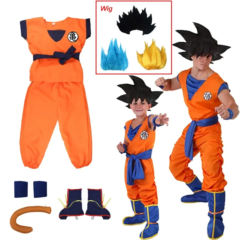 

Cosplay anime Kids Son Goku Costume Anime Cosplay hero Uniform Wig Carnival new