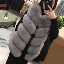 

2021 Autumn and Winter Fur Vest Long Women Slim Fitting Splicing Simulated Fox Hair Vest Thin Coat