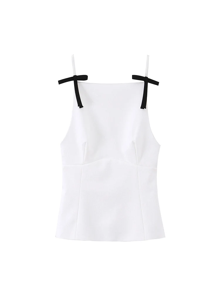 Summer Women Strap Camisole 2026 New Sleeveless Slimming Solid Fashion Sexy Backless Short Tank Top Women Vacation Sling Tops