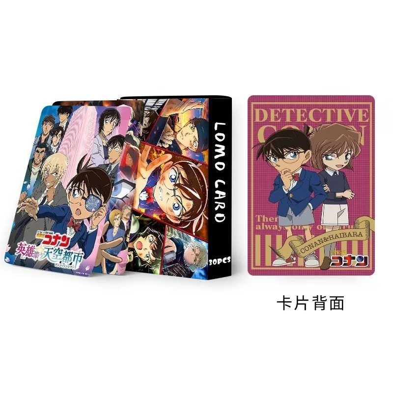 Cartões Detective Conan Lomo com Caixa Postal, Anime Japonês, Presente da Coleção Fotográfica, Decorações De Coleção, Brinquedo Novo, 30 Unidades, 2023
