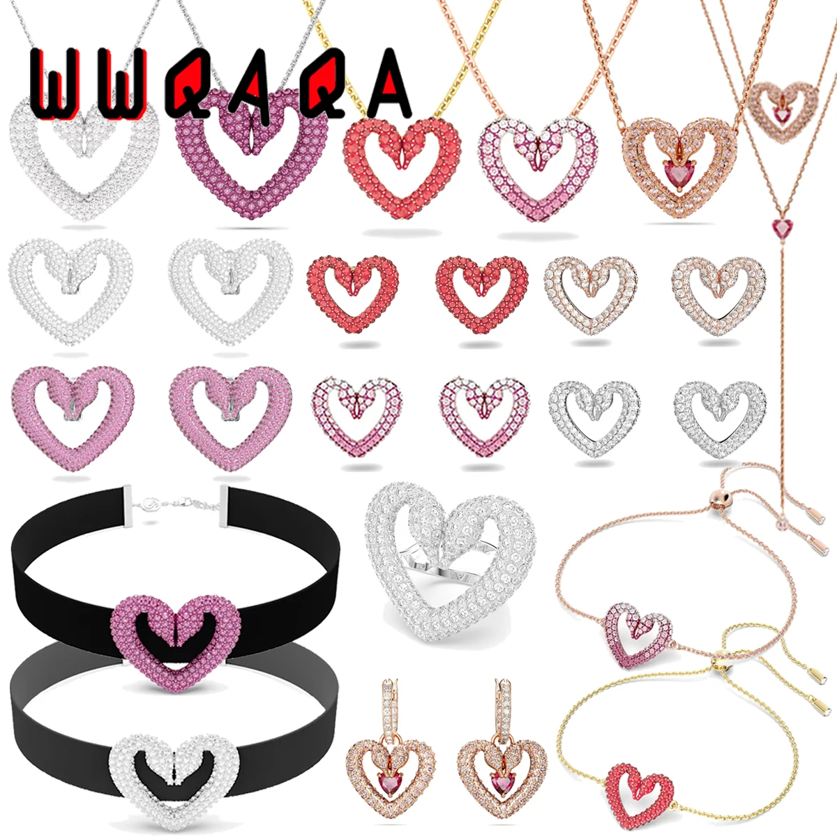 

Original 2024 New Una Pearl Necklace Charm Pink White Love Shiny Crystal High Quality Bracelet Earring For Women's Romantic Gift
