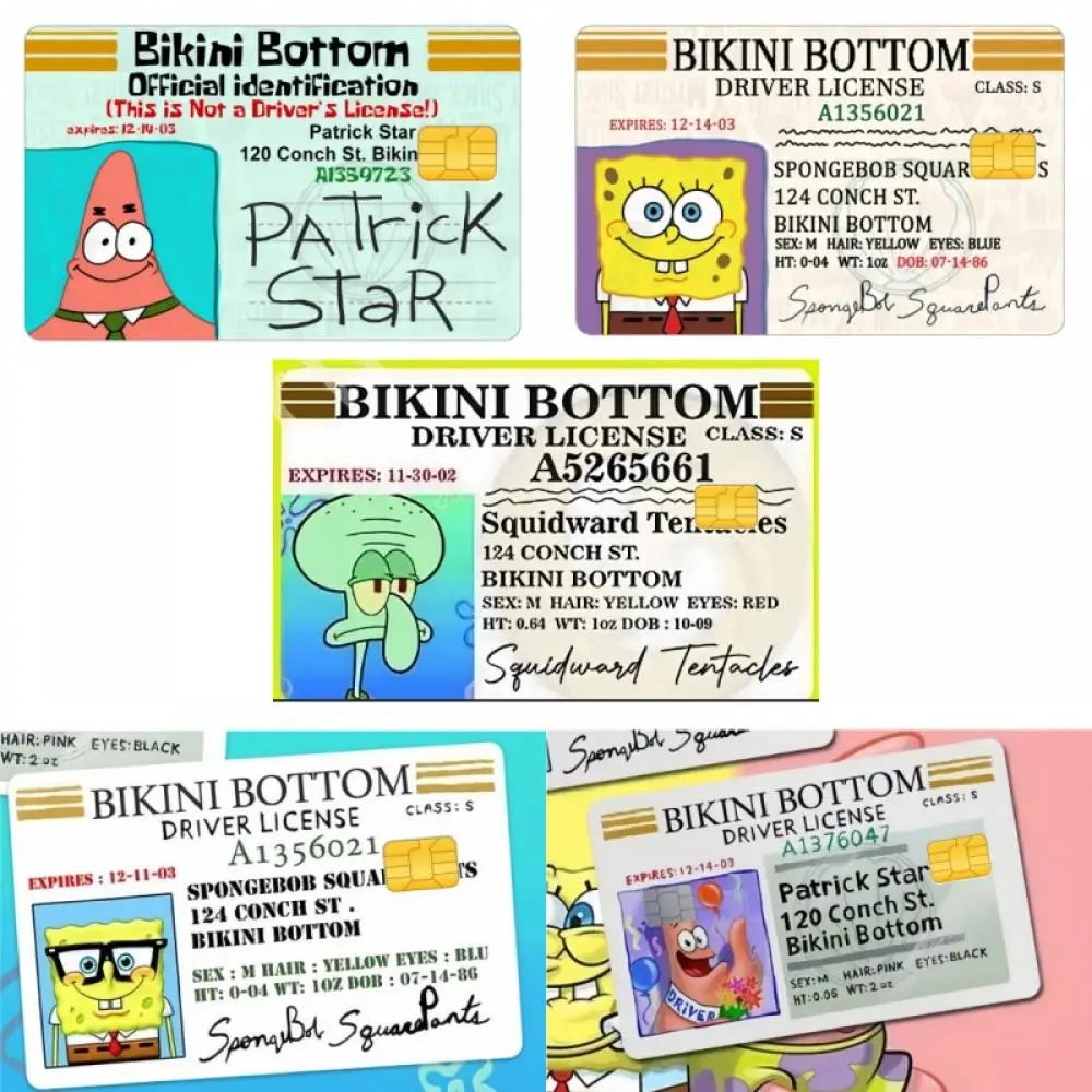 

Cartoon Anime Spongebob Squarepants Patrick Star Squidgard Tentaces Credit Card Stickers Bus Card Bank Card Decoration