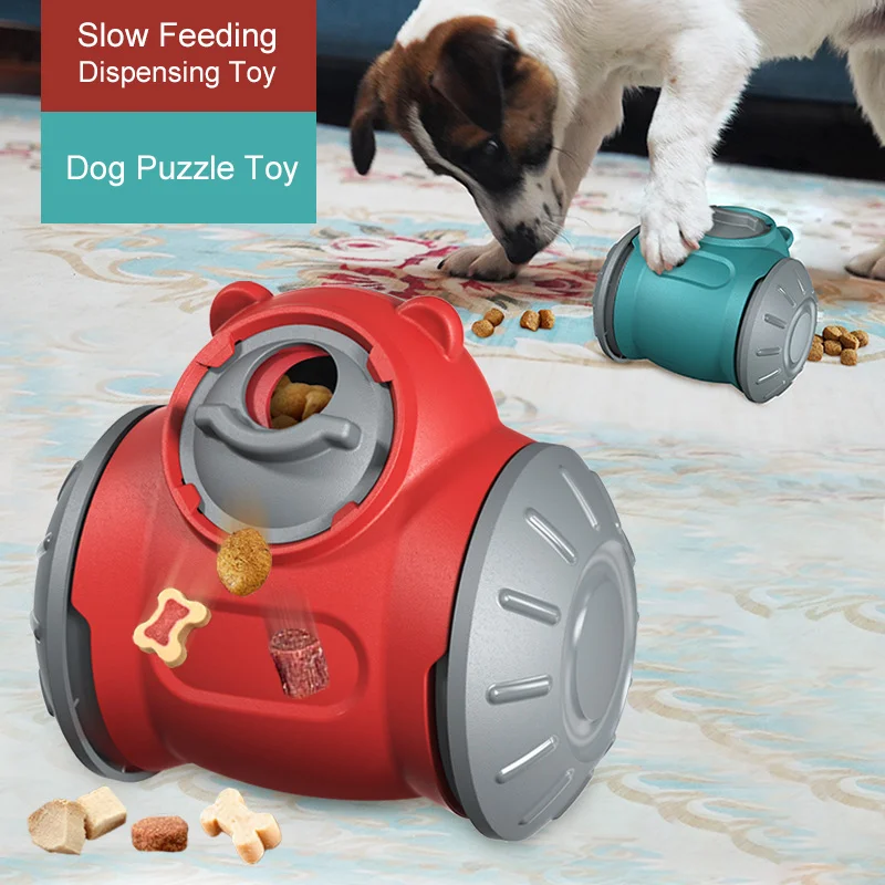 

Slow Feeding Dispensing Dog Toys Food Leakage Bear Dog Puzzle Toy Tumbler Training Leaking Food Toy Cat Chewing Toy Play by Self