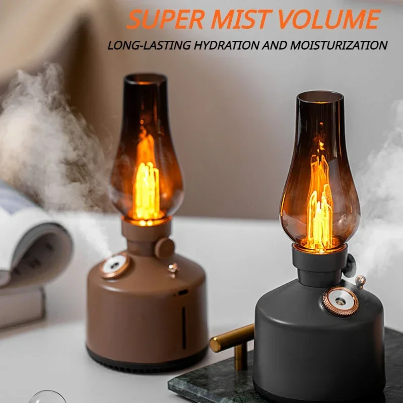Diffuser 260ML Essential Oils Diffuser Wireless Aroma For Home Bedroom Retro Air Humidifiers Kerosene Lamp Time Humidifier Mute