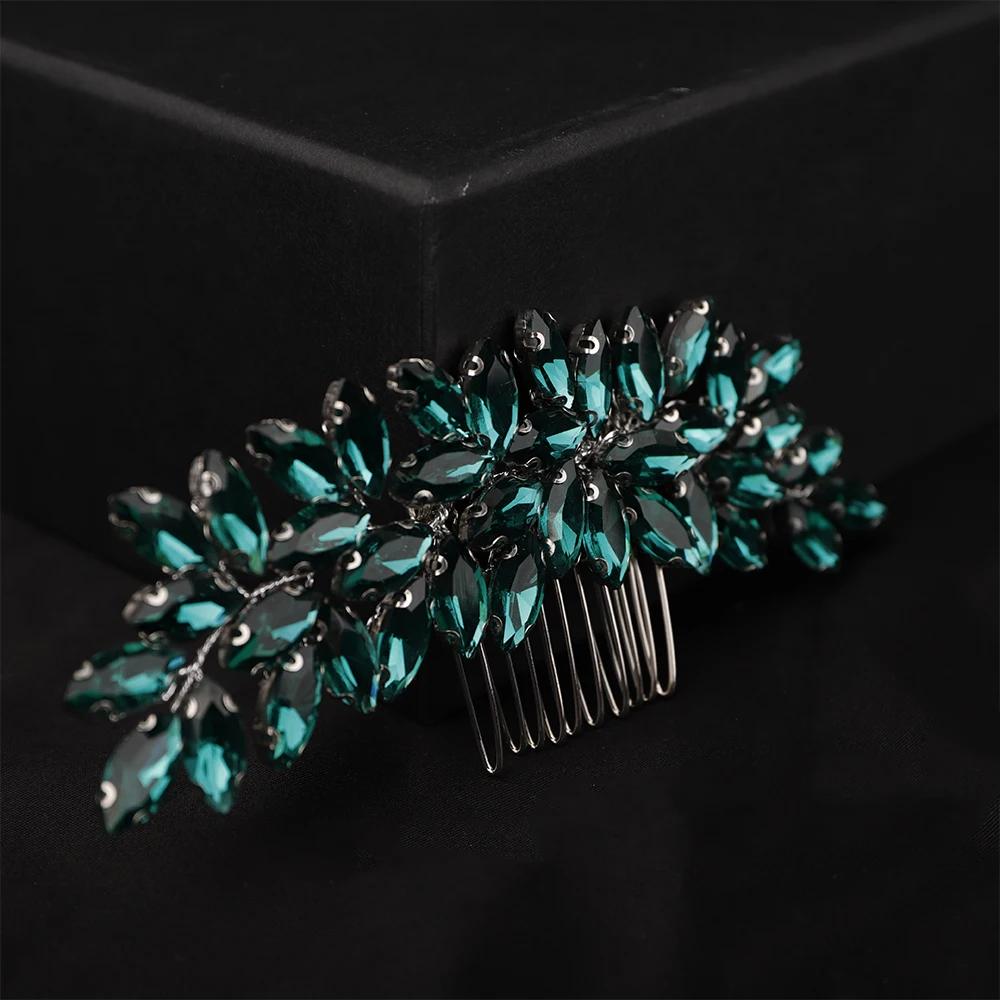 S17ae6da70df046fd9f8629ccec3ef397T Fashion Rhinestone Hair Comb for Bridal Headpiece 9 Color Wedding Hair Accessories Women Handmade Tiara Headdress Party Headwear Mallzona