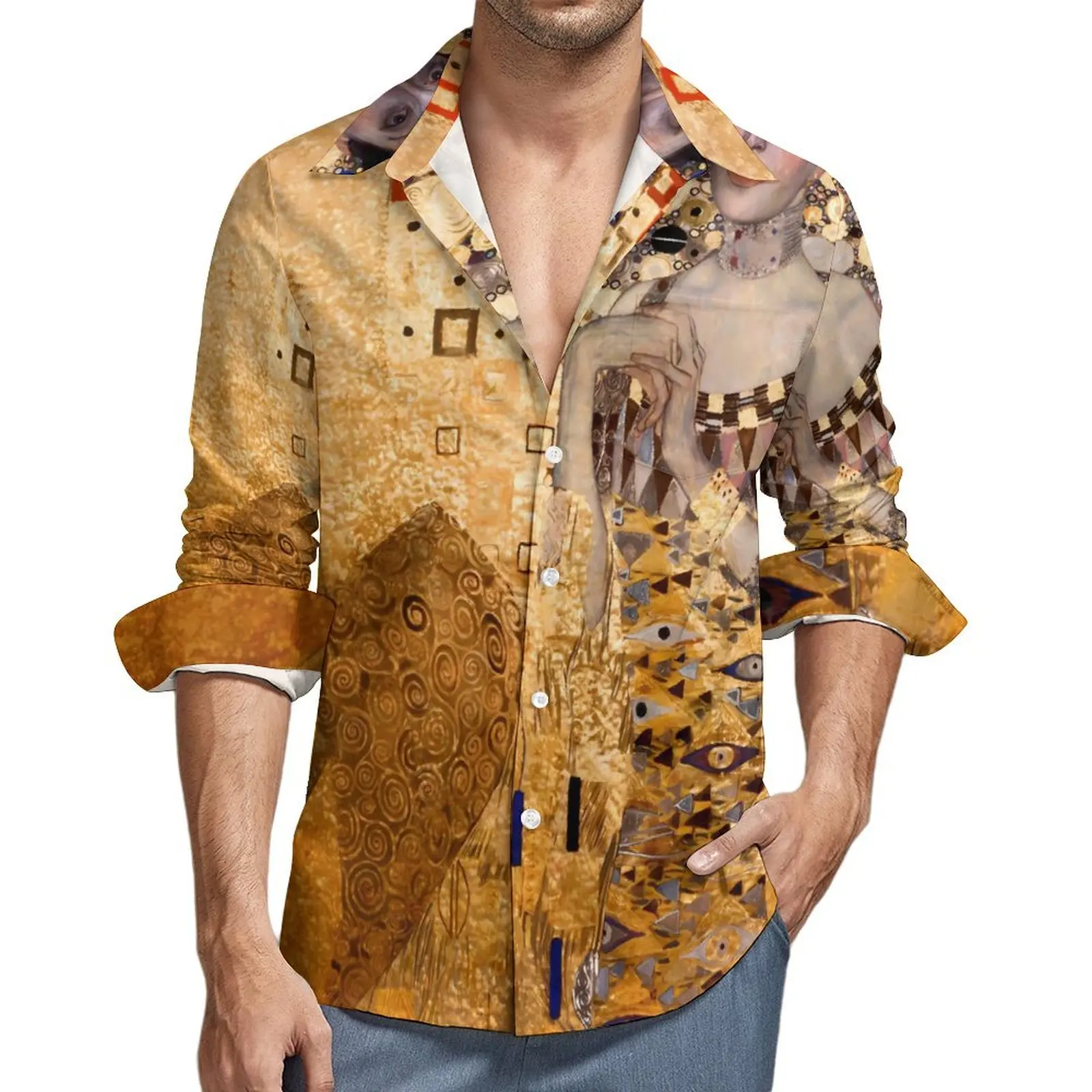 

Мужская рубашка с длинным рукавом, в стиле Харадзюку