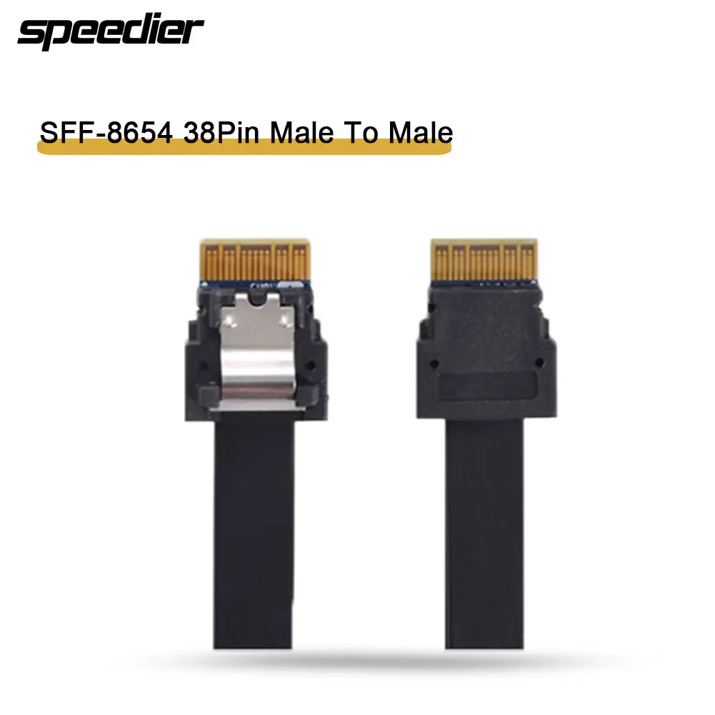 

40cm PCI-E Slimline SAS 4.0 SFF-8654 4i 38pin Host To SFF-8654 Slim SAS Target Cable