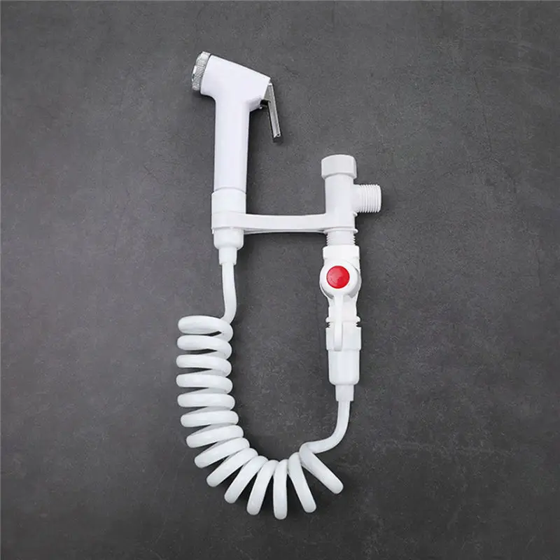 1Set Handheld Toilet Bidet Tap Handheld Shower Sprayer Female Hygeian Flushing Device Kit ABS Portable Bidet Sprayer Set