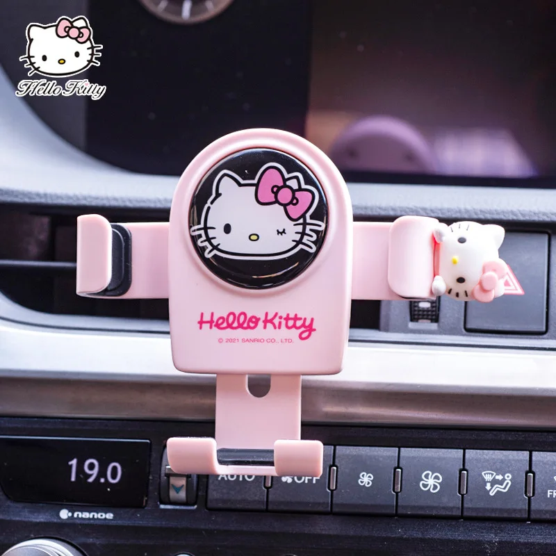 

Оригинальный держатель для автомобиля Kawaii Sanrio, с рисунком Hello Kitty, новый кронштейн для автомобильной навигации, с присоской, с воздушным выходом, фиксированный подарок