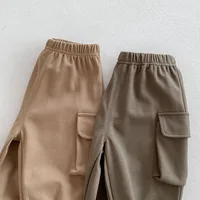 MILANCEL New Autumn Kids Trousers 0-5T Boys Solid Color Casual Harem Pants Children Baby Simplicity Cargo Pants 4