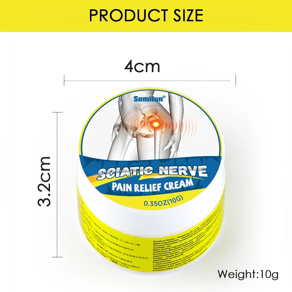 Pain Relief Cream Sumifun 10g Sciatic Nerve Pain Relief for Body Buttocks Pain Piriformis Hip Joint Orthopedic Ache