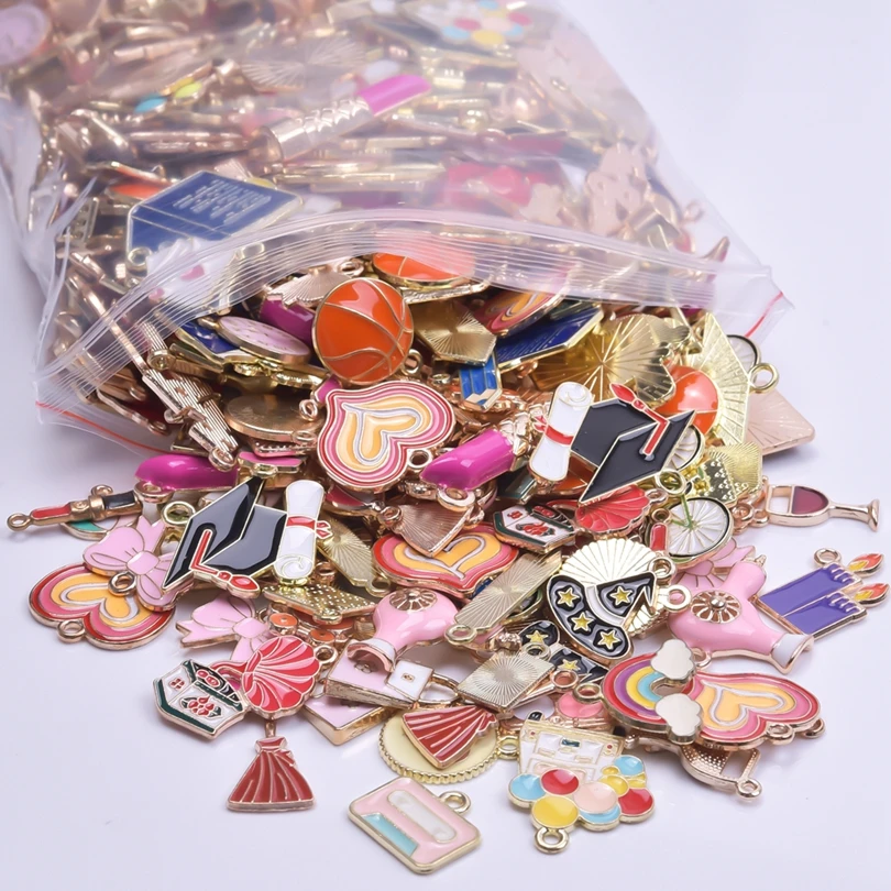 Collier Trefle 48 Breloques Trèfle 4 Feuilles En Alliage émaillé - Porte-bonheur Pour Bijoux DIY Trèfle Quatre Feuilles Bijoux