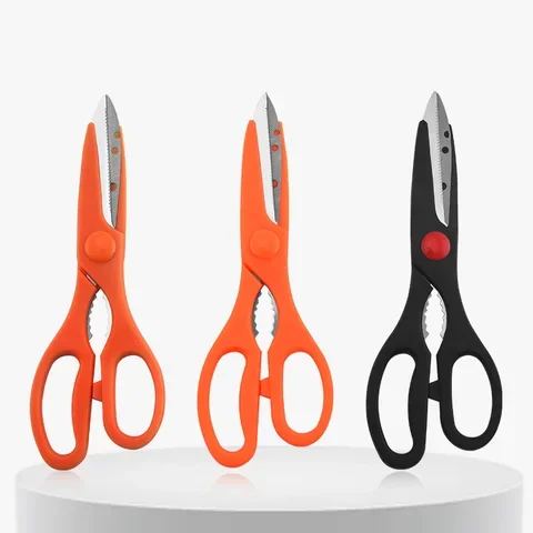 

Stainless Steel Kitchen Scissors Can Clip Walnut Multi-functional Stainless Steel Chicken Bone Scissors Barbecue Scissors
