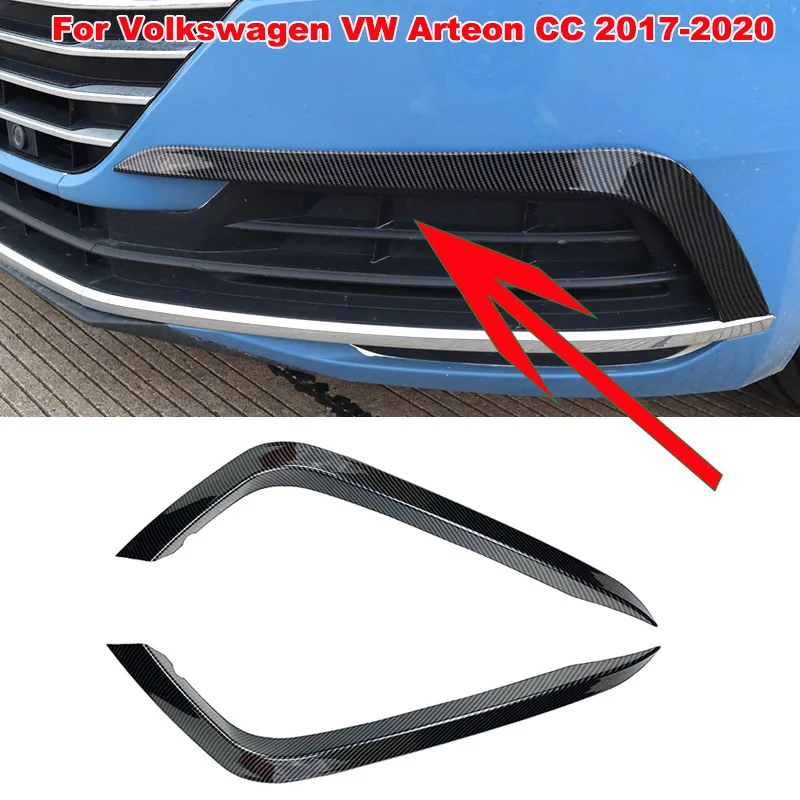 Paraurti Anteriore Splitter Side Canards Flags Wind Knife Stickers Trim Cover Per Volkswagen Vw Arteon Cc 2017-2020 Accessori Per Auto